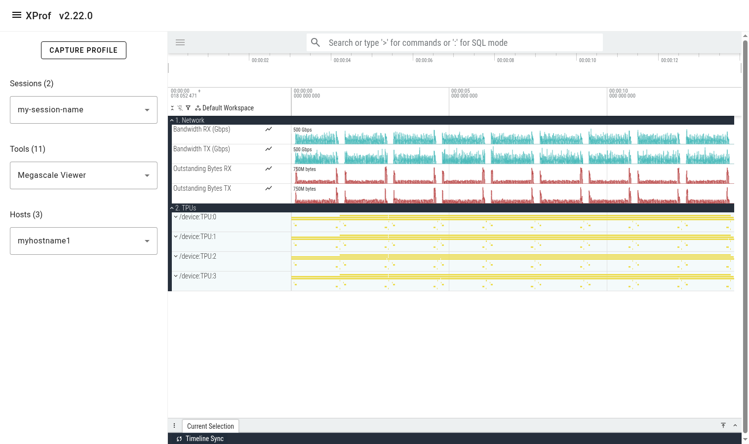 Скриншот, демонстрирующий расположение трассировки в пользовательском интерфейсе Perfetto.