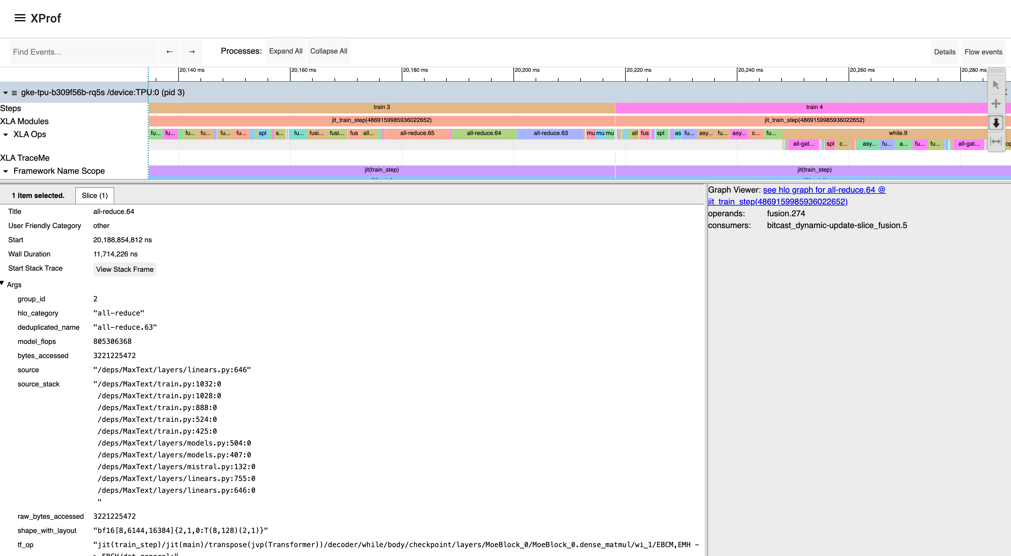 Trace Viewer Details pane