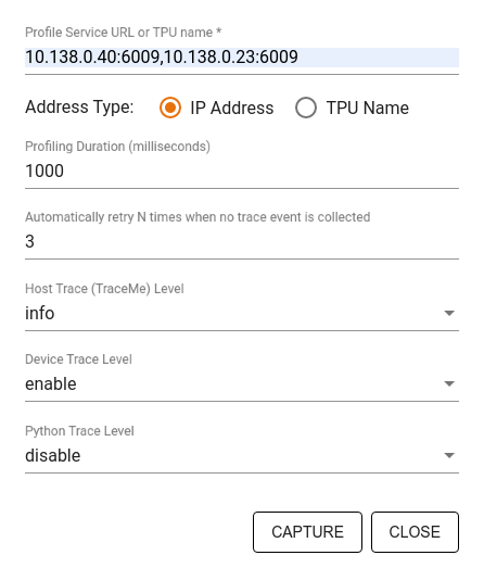 Capture Profile Dialog